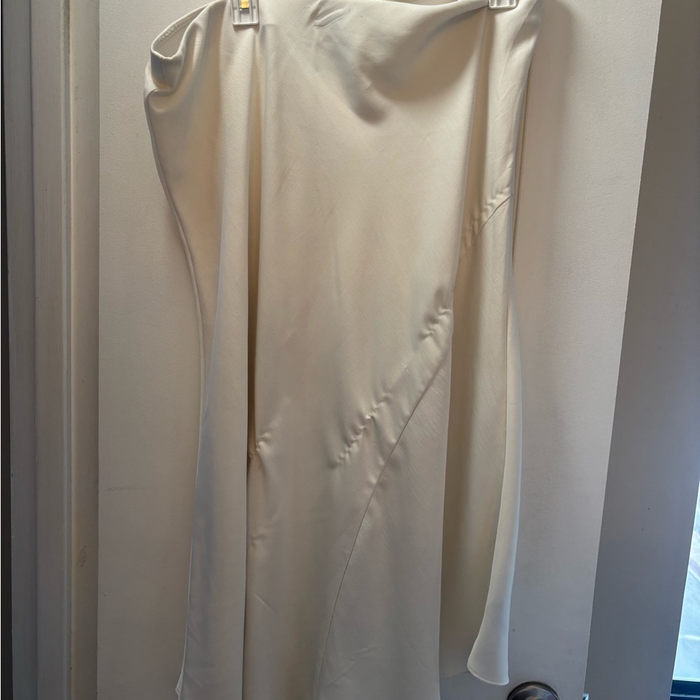 a new day Asymmetrical silk Cream Skirt